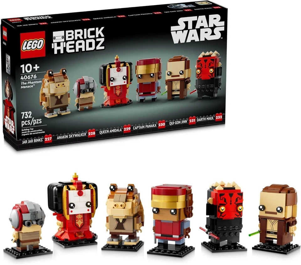 LEGO Star Wars BrickHeadz Phantom Menace - Collectible Star Wars Figures 40676 - Image 1 of 1