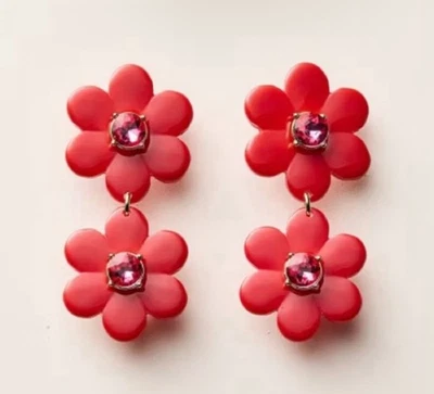 Kate Spade New York X Target - Pendientes Lineales ROJOS Florales Edición Limitada/Nuevos Foto 1 de 2