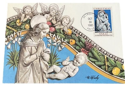 (1985) THE MADONNA AND CHILD OCTOBER 30,  FDC ( MAXIMUM CARD) - Image 1 of 2