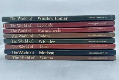 Lot of 8 Time-Life Library Of Art THE WORLD OF- Michelangelo Homer Leonardo ++++ Foto 1 de 4