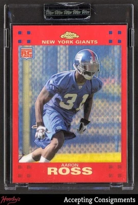 2007 Topps Chrome Red Refractors Uncirculated #250 Aaron Ross RC Rookie 073/139 - Image 1 of 2