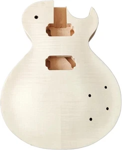 Juego de cuerpo de guitarra eléctrica sin terminar en cuerpo de caoba tapa de arce flameado AAA - Imagen 1 de 3