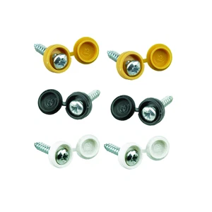 Noir Jaune Plastique Blanc Plaque Immatriculation Clapet Top Vis Fixations Fixer - Picture 1 of 4