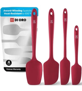 DI ORO Silicone Spatula Set - Rubber Kitchen Spatulas for Baking Cooking (NEW) - Picture 1 of 8