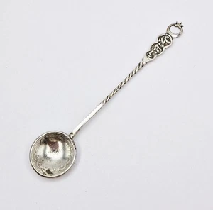 ANTIQUE OTTOMAN TURKISH SOLID SILVER COIN SPOON c1900 - Picture 1 of 5