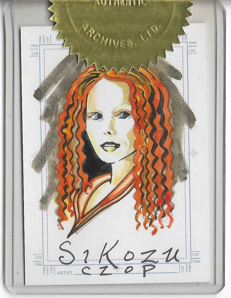 Farscape Season 4 Case Topper Color Sketch Card of Sikozu Drawn by John Czop - Image 1 of 1
