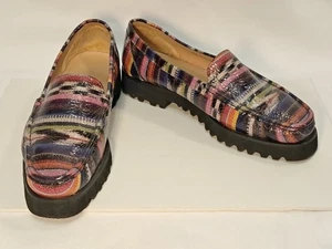 Ron White Größe 40 EU / 9,5 US Rita Leder Mehrfarbig Loafer Vibram Lug Sohle - Bild 1 von 8