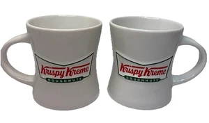Krispy Kreme Doughnuts Ceramic Coffee Mugs  Large Heavy Raised Logo - Lot Of 2 - Picture 1 of 4