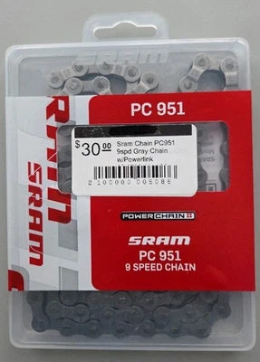 Cadena Sram PC951 9 velocidades cadena gris con Powerlink 86.2706.114.105 Foto 1 de 2