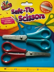 2er PACK KINDER SICHERHEITSSCHERE KUNST HANDWERK SICHER SCHNEIDEN KREATIV SPASS SCHULE  - Bild 1 von 1