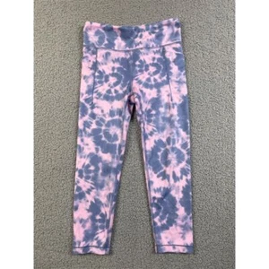 Athleta Girl Capri Leggings Size 12 High-Rise Stash Pockets pink tie dye - Picture 1 of 7