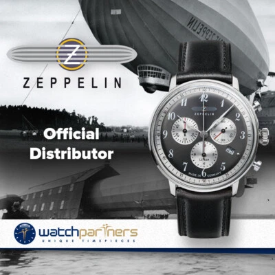 ZEPPELIN LZ129 HINDENBURG QUARTZ WATCH SWISS MOVT 30m WR ANTHRACITE DIAL 7086-2 - Image 1 of 4