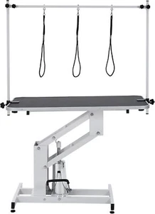 43.3'' Hydraulic Pet Dog Grooming Table with Adjustable Overhead Arm and 3 Noose - Picture 1 of 8