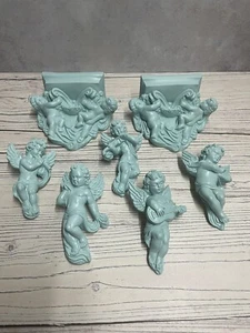 7 Architectural Ornate Plaster Cherub Angel Musical Wall Decor Hanging Plaques - Picture 1 of 18