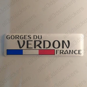 Verdon Gorge France Sticker 4.70x1.18" Domed Resin 3D Flag Stickers Decal Vinyl - Picture 1 of 1