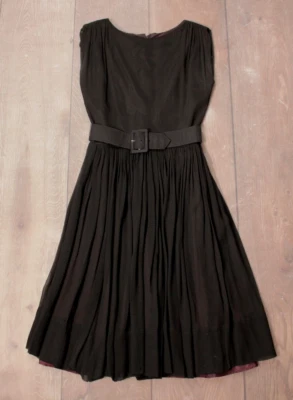 Vtg Women's 50s 60s Black Chiffon Formal Cocktail Dress 1950s 1960s XS/S - Image 1 of 4