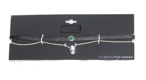 Marvel Groot silver plated Double Layer choker Necklace with Green stone - Picture 1 of 5