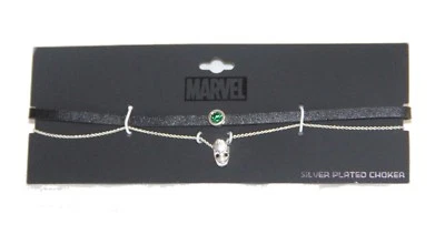 Collar Gargantilla Doble Capa Chapado en Plata Marvel Groot con Piedra Verde Foto 1 de 4