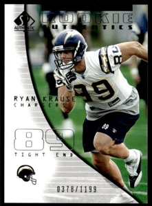 2004 SP Authentic Ryan Krause Rookie 0378/1199 San Diego Chargers #128 R42 - Picture 1 of 2