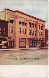 POSTAL VINTAGE DE LA ÓPERA MOLINE IL ILLINOIS 1910 033025 U - Imagen 1 de 2