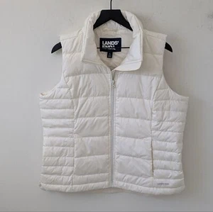 Lands' End Women's Cream 600 Down Filled Vest Size Large 14/16 - Picture 1 of 9