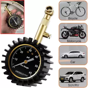 Tire Pressure Gauge 3-60 PSI w/2" Glowing Dial Air Gauge For Car Truck Motorcycl - Picture 1 of 8