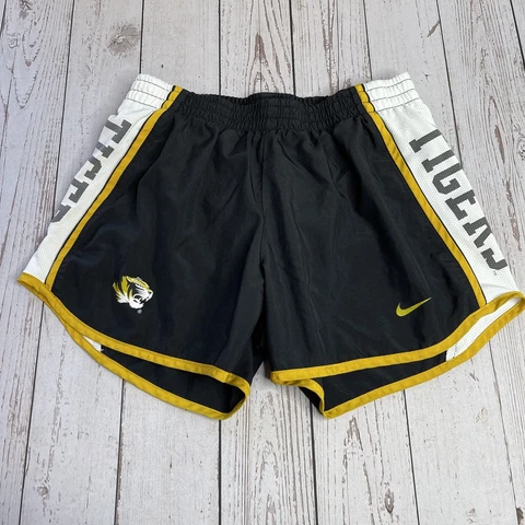 Nike DriFit Missouri Tigers Mizzou Tempo Running Shorts Lined Womens Small Black Cover