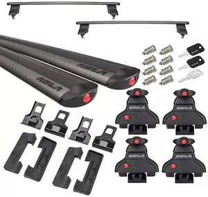 Rola Roof Rack Cross Bars For 11-21 Grand Cherokee w 8 Locks For Cargo Kayak Etc - Picture 1 of 12