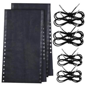 2 Pcs Gravity Chair Replacement Fabric with 8 Bungee Cord 63" x 17" Black - Picture 1 of 8