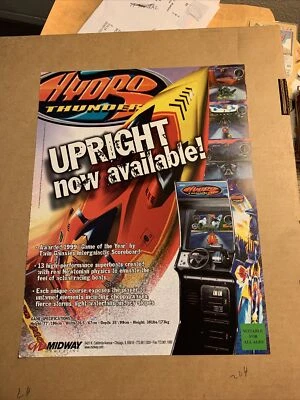 original ad  11- 8.5''  Hydro Thunder U/R Midway  ARCADE VIDEO GAME FLYER - Image 1 of 2