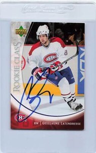 2006/07 UD Rookie Class #5 Guillaume Latendresse Canadiens Signed Auto *H5599