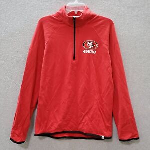 San Francisco 49ers Women Sweatshirt XL Red Embroidered Logo 1/2 Zip Pullover