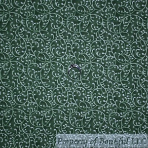 BonEful Fabric FQ Cotton Quilt Green Leaf Tone Small Tiny Little Calico Swirl UK - Picture 1 of 12