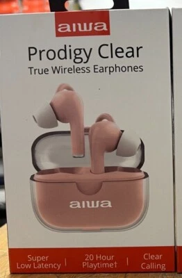 Aiwa Prodigy Clear True Wireless Earphones, 20 Hour Playtime, IPX4, Low Latency - Image 1 of 4