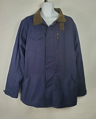 Chaqueta Hoggs Of Fife Azul Marino Stewarton Impermeable Algodón Lona Tareas Talla XL Foto 1 de 4