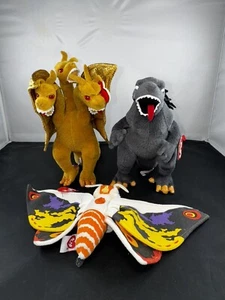 2001 TY BEANIE BABY GODZILLA MOTHRA KING GHIDORAH GMK Set of 3 Plush WITH TAGS - Picture 1 of 7