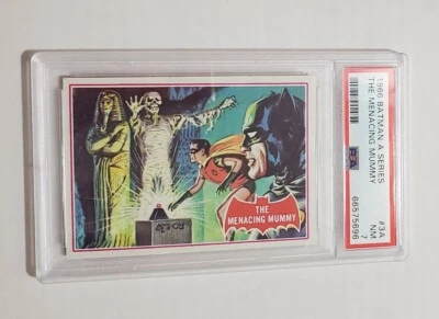 1966 Topps Batman A Series Red Bat #3A The Menacing Mummy PSA 7 Vintage Hi Grade - Image 1 of 2