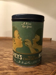 Hershey’s Milk Chocolate Kisses ( A Kiss For You )Vintage Tin Can - Picture 1 of 9