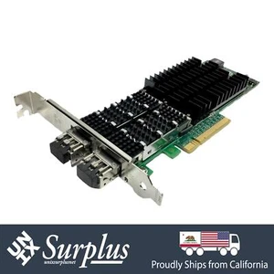 Intel Dual Port 10GB SFP+ NIC PCIe x8 Ethernet Adapter High Profile w/ 2x Optics - Picture 1 of 5