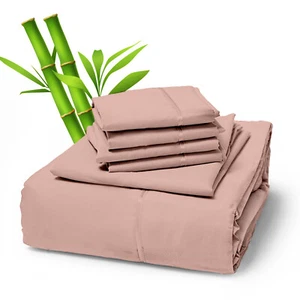 6 Piece Premium Bamboo Sheet Set, Deep Pockets, 50 Colors, 2200 Count, Soft - Picture 1 of 263