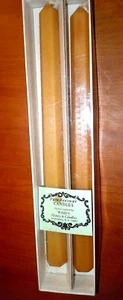 1 Pair Vintage Unscented Hexagon Taper Candles Natural Beeswax 10" L NEW - Picture 1 of 3