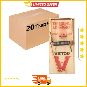 Victor M156-20 Metal Pedal Sustainably Sourced FSC Wood Snap Mouse Trap 20 Traps - Picture 1 of 6
