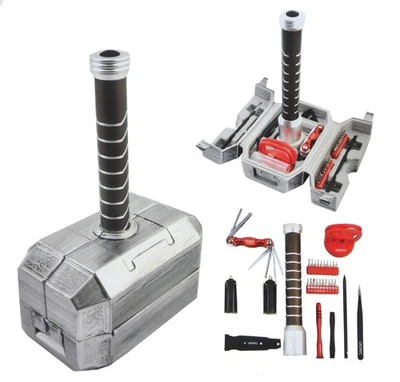 Marvel Avengers Thor's Hammer 30-Piece Tool Set Mjolnir Toolbox All-In-One Kit - Image 1 of 4