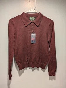 Ralph Lauren 3 Button Collared Silk Long sleeve Wine Burgundy Vintage 2007 - Picture 1 of 7