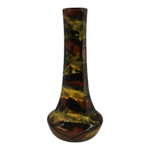 Peters und Schilf marmoriert 20er Jahre Kunstkeramik braun grün gelb Keramik Vase 49 - Bild 1 von 6