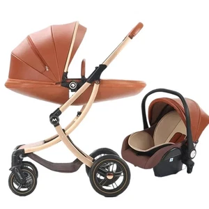 NEW High Landscape PU Leather with Car Seat Newborn Strollers 2in1 - Picture 1 of 25