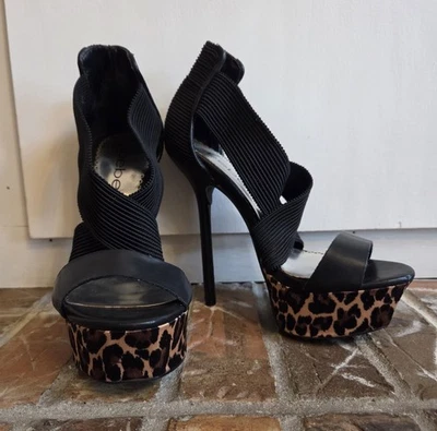 Mujer Tacón Alto Bebe Leopard Y2K Vintage Años 90 Talla 6.5 #53 Foto 1 de 3