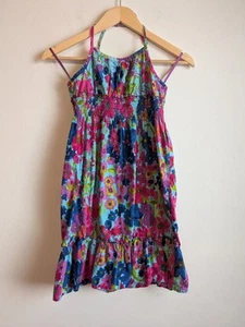 Old Navy Girls Halter Dress Blue Pink Multicolor Size L - Picture 1 of 7
