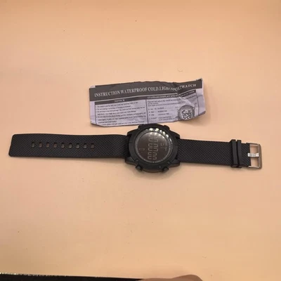 Digital Sport Watch Black Multifunction Backlight Alarm Stopwatch Timer - Image 1 of 4