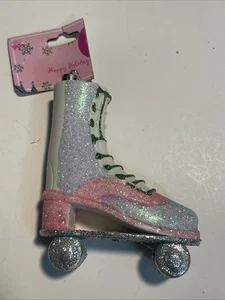 4” Plastic Roller Skate Ornament Silver/ Pink New  - Picture 1 of 4